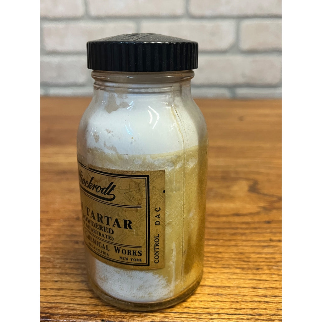 Vintage Mallinckrodt Cream of Tartar USP Pharmacy Chemical Reagent Bottle Drug Store