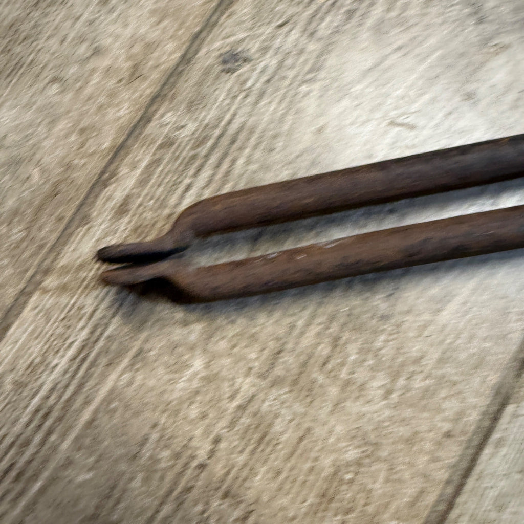 Antique Cast Iron Fire Tongs Coal Log Fireside Fireplace 26.5"