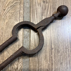 Antique Cast Iron Fire Tongs Coal Log Fireside Fireplace 26.5"