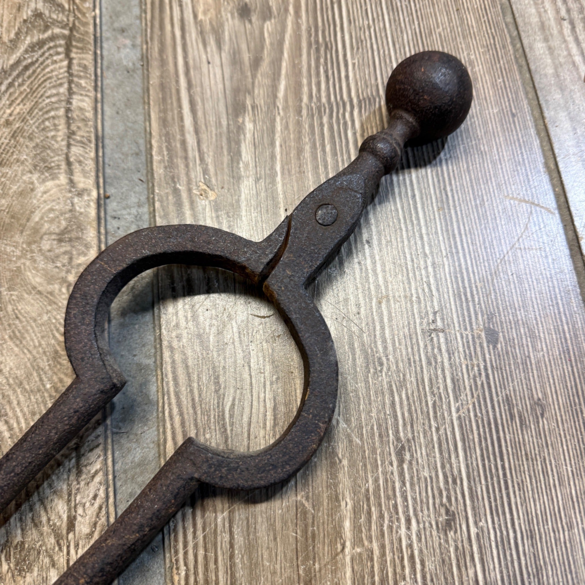 Antique Cast Iron Fire Tongs Coal Log Fireside Fireplace 26.5"
