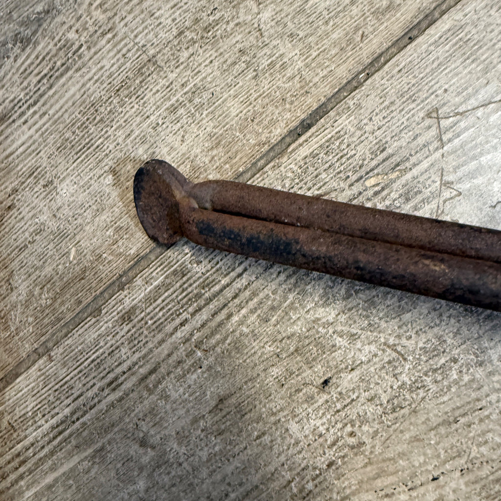 Antique Cast Iron Fire Tongs Coal Log Fireside Fireplace 26.5"