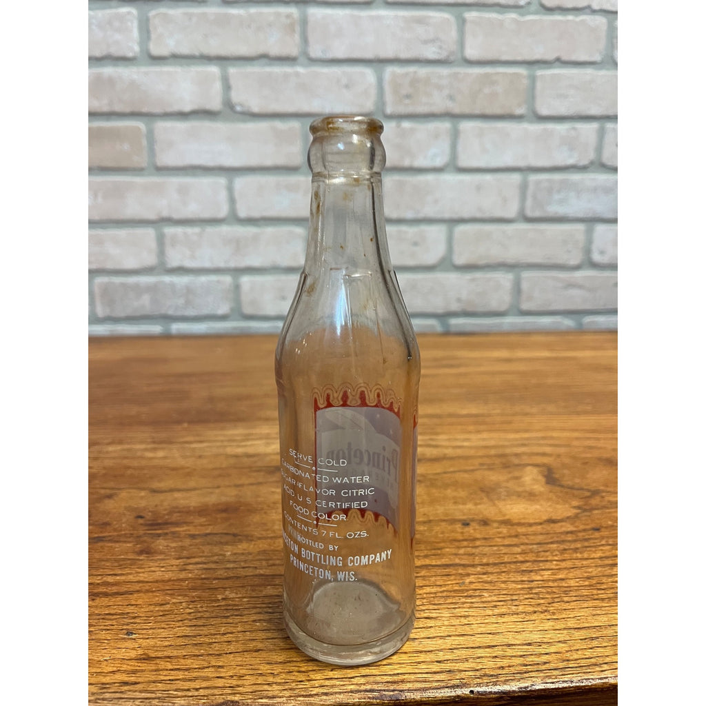 RARE Princeton Beverages Wi ACL Soda Bottle Princeton Wisconsin Bottle Wis