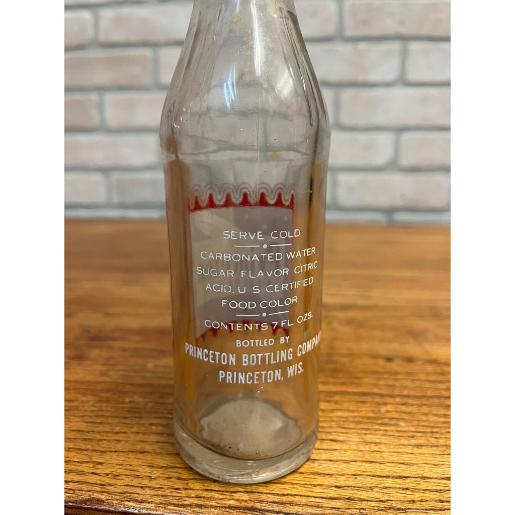RARE Princeton Beverages Wi ACL Soda Bottle Princeton Wisconsin Bottle Wis