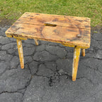 Antique Primitive 19th c. Farm Milking Stool Wooden Distressed Paint AAFA Folk