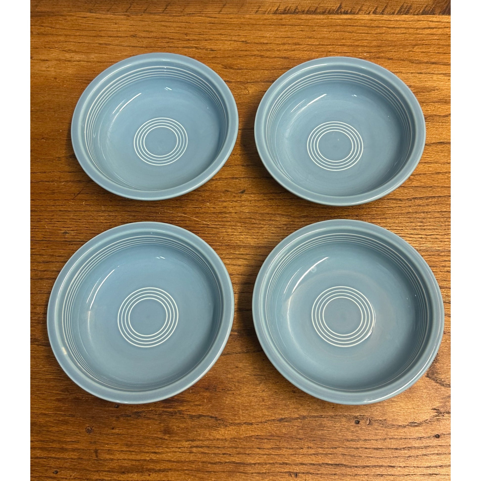 FIESTA Fiestaware SET 4 HLC Turquoise Medium Cereal Soup Bowl 7" USA