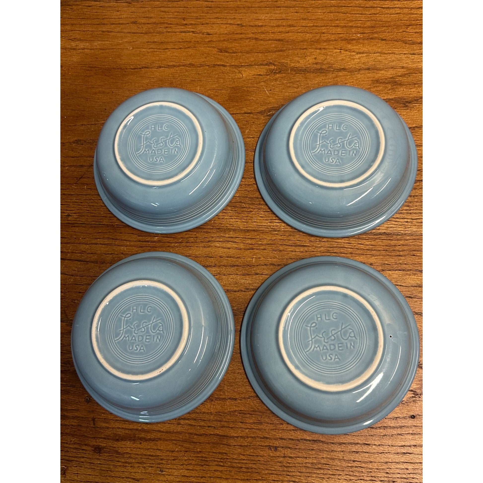 FIESTA Fiestaware SET 4 HLC Turquoise Medium Cereal Soup Bowl 7" USA