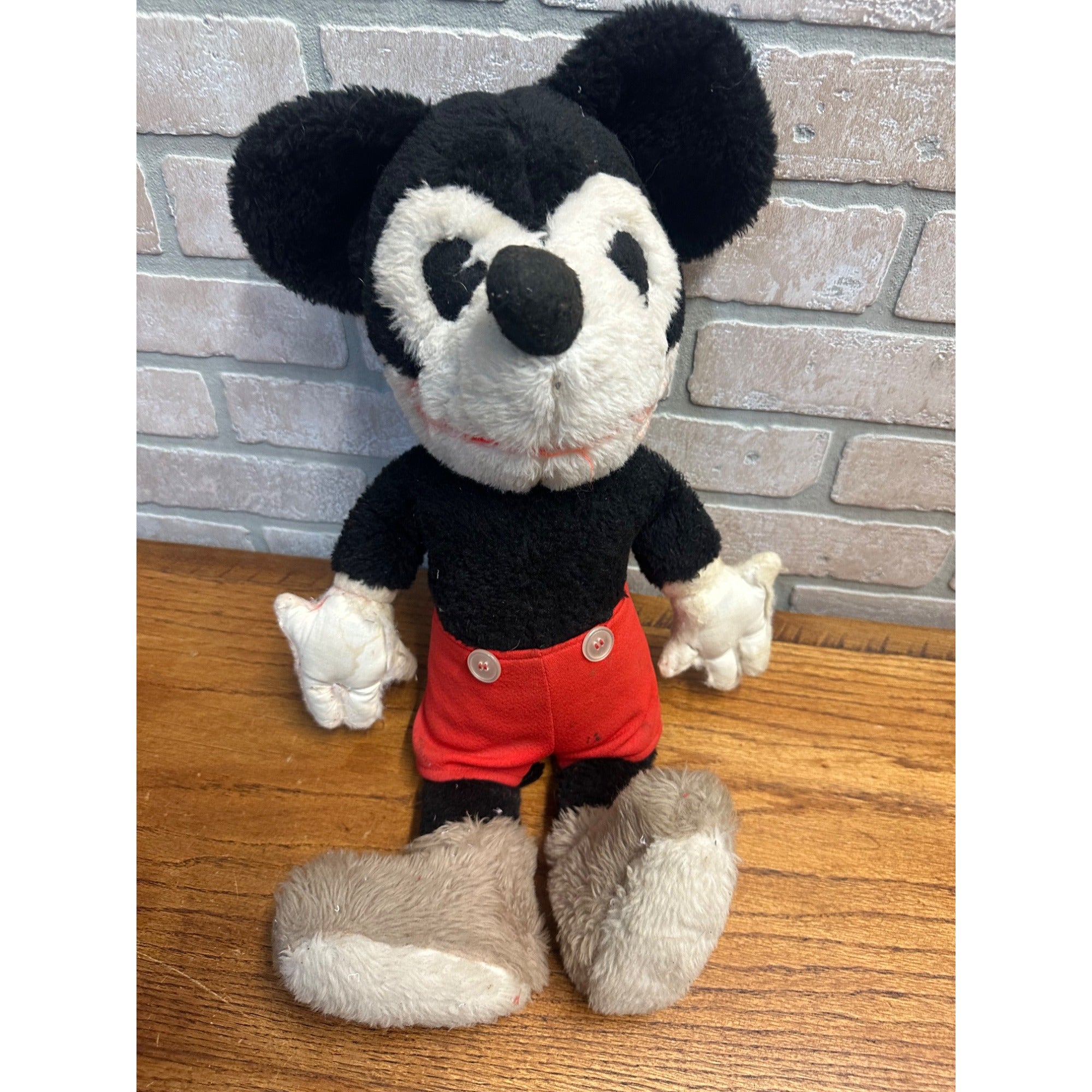 Vintage 1940s-50s Disney Mickey Mouse Stuffed Plush 19" Tall
