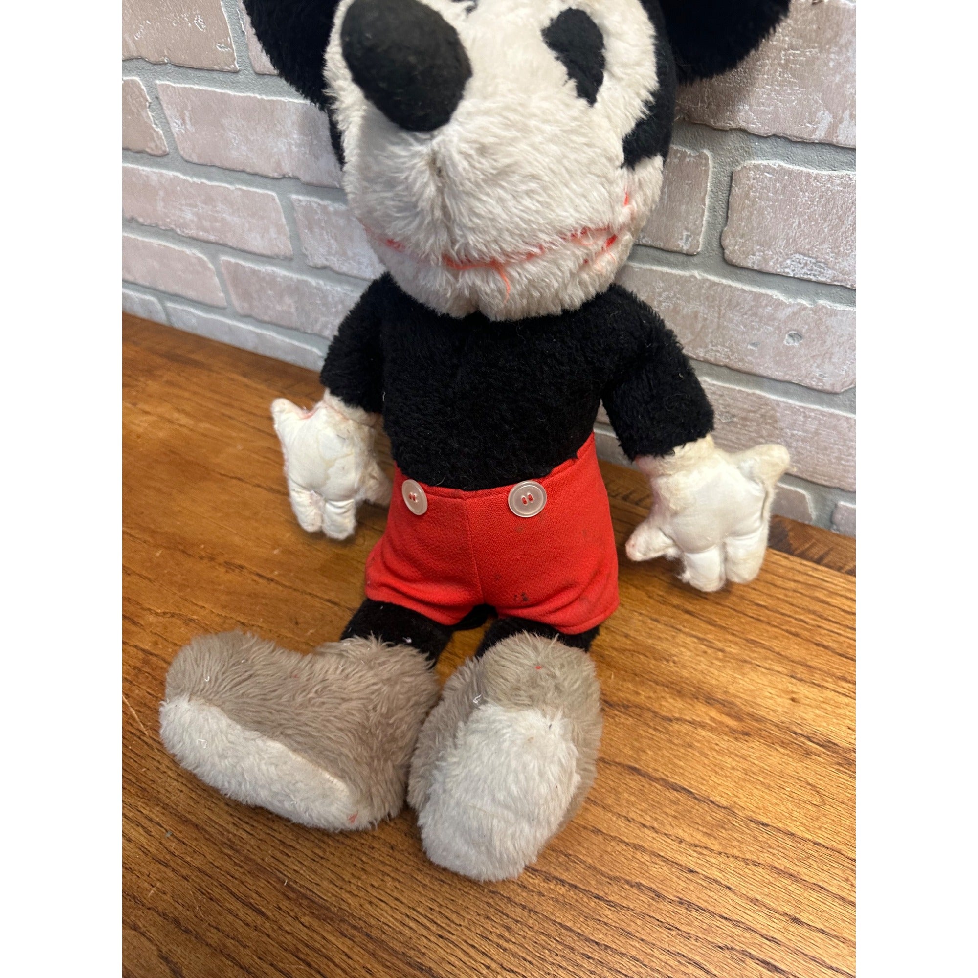 Vintage 1940s-50s Disney Mickey Mouse Stuffed Plush 19" Tall