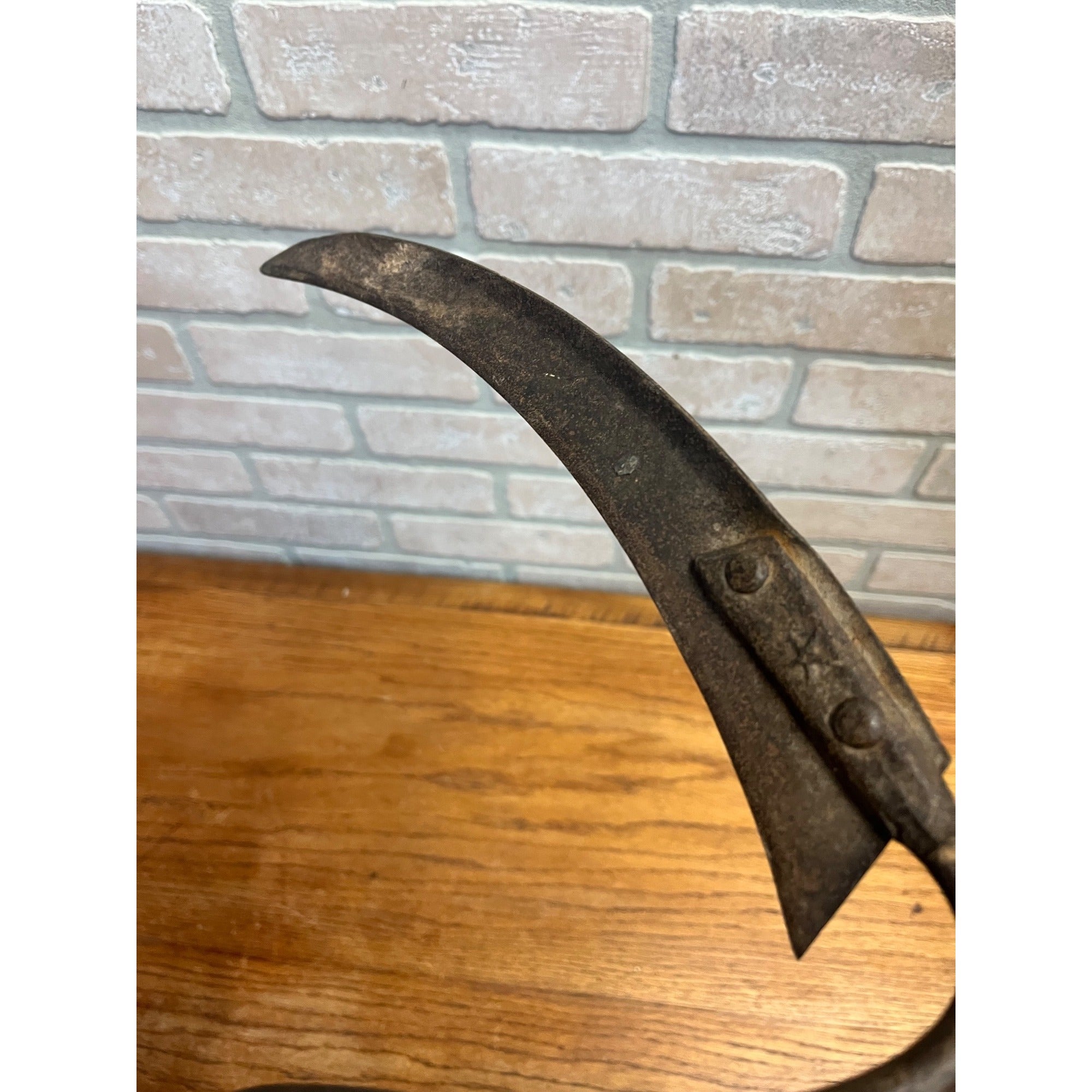 Antique Primitive Harvest Star marked Sickle Scythe Tool Early Wall Decor