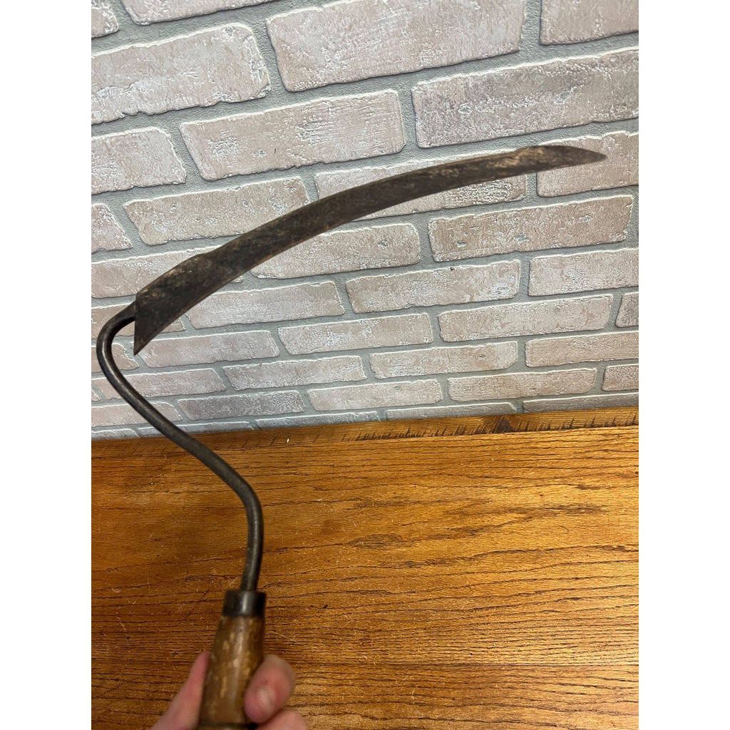Antique Primitive Harvest Star marked Sickle Scythe Tool Early Wall Decor