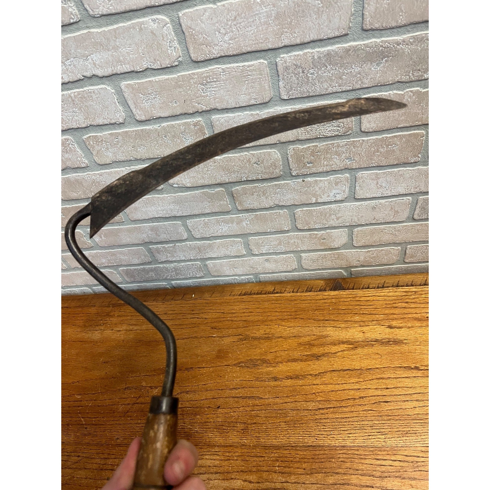 Antique Primitive Harvest Star marked Sickle Scythe Tool Early Wall Decor