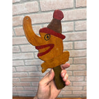 Vintage Folk Art Ring Toss Game Americana Nose Head Handmade Wood Child Antique