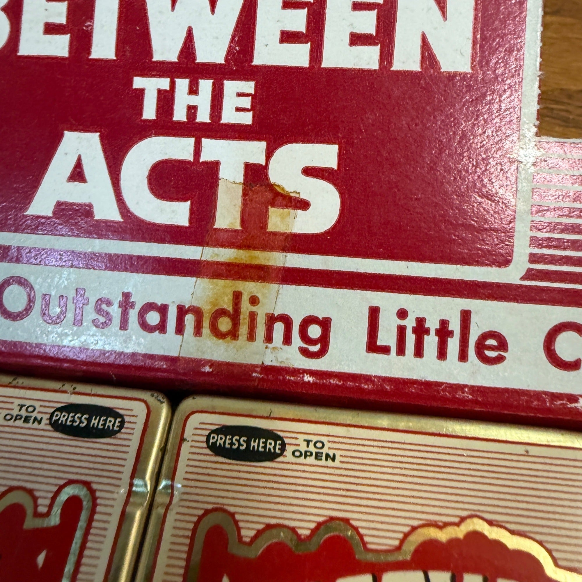 Antique Between the Acts Little Cigar Country Store Tobacco Display W/ 8 Tins