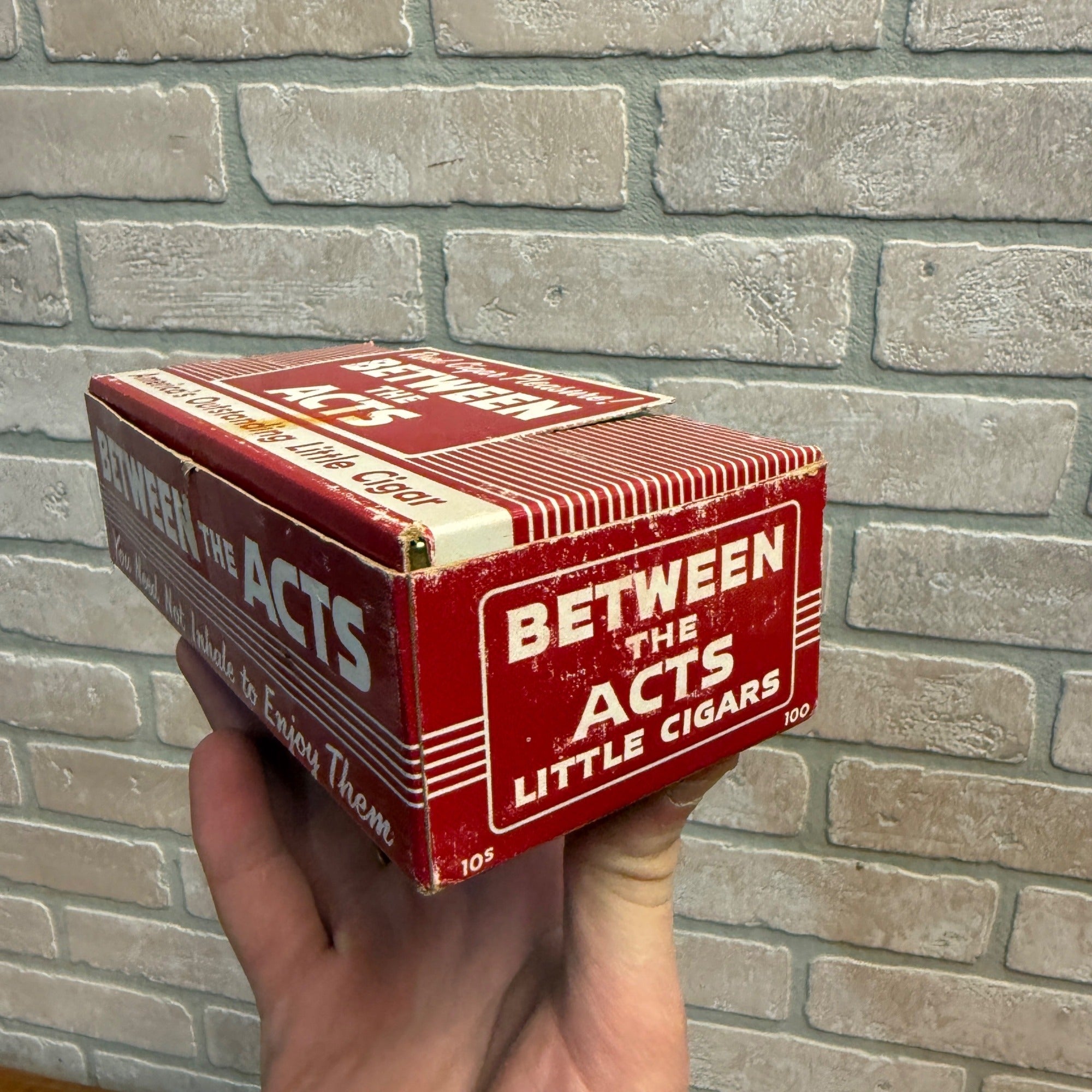 Antique Between the Acts Little Cigar Country Store Tobacco Display W/ 8 Tins