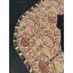 Antique Victorian Jacquard Woven Table Cover Piano Scarf Fringe Floral 46.5x56"