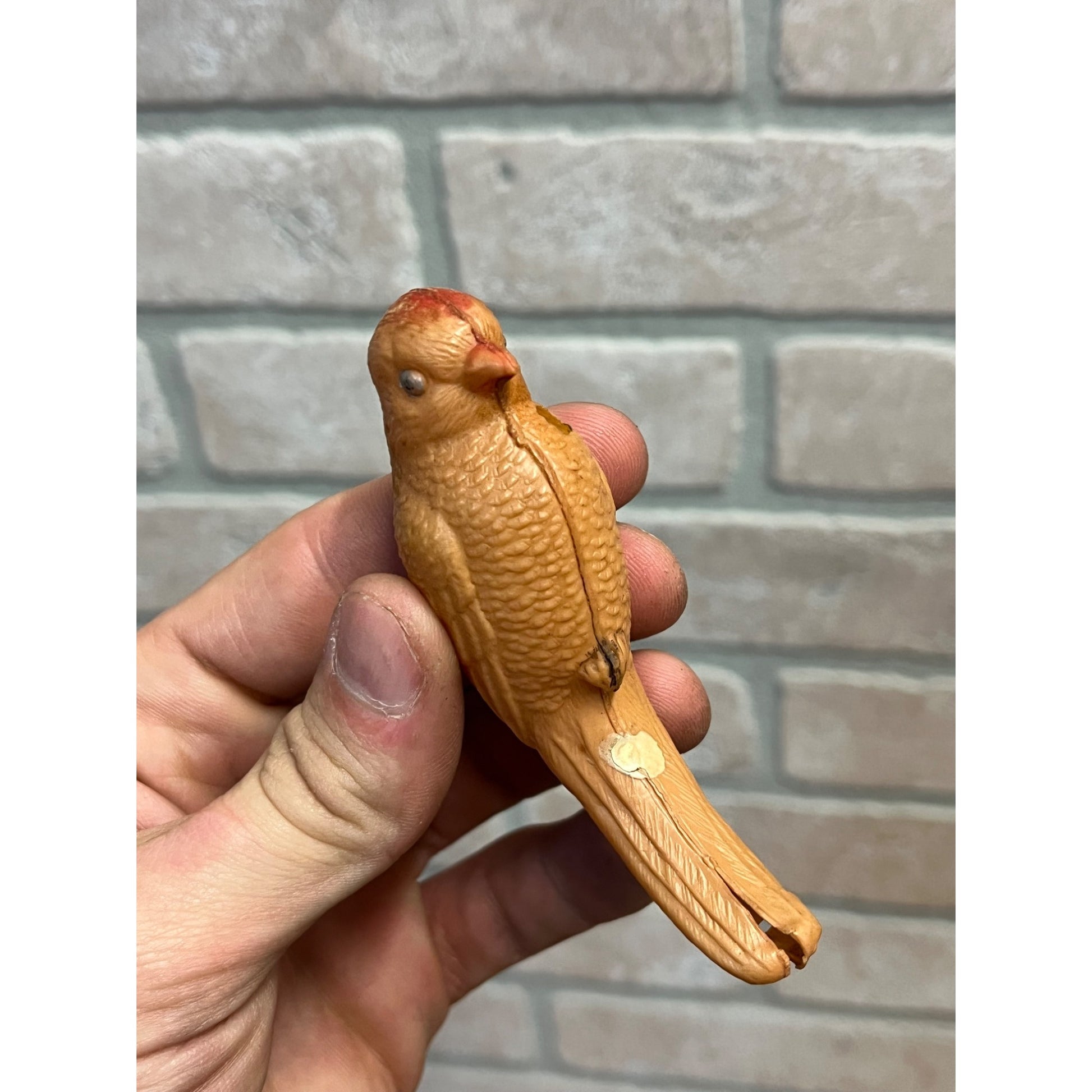 Vintage Parrot Birds Celluloid Toy Christmas Putz Decoration Ornaments Lot (2)