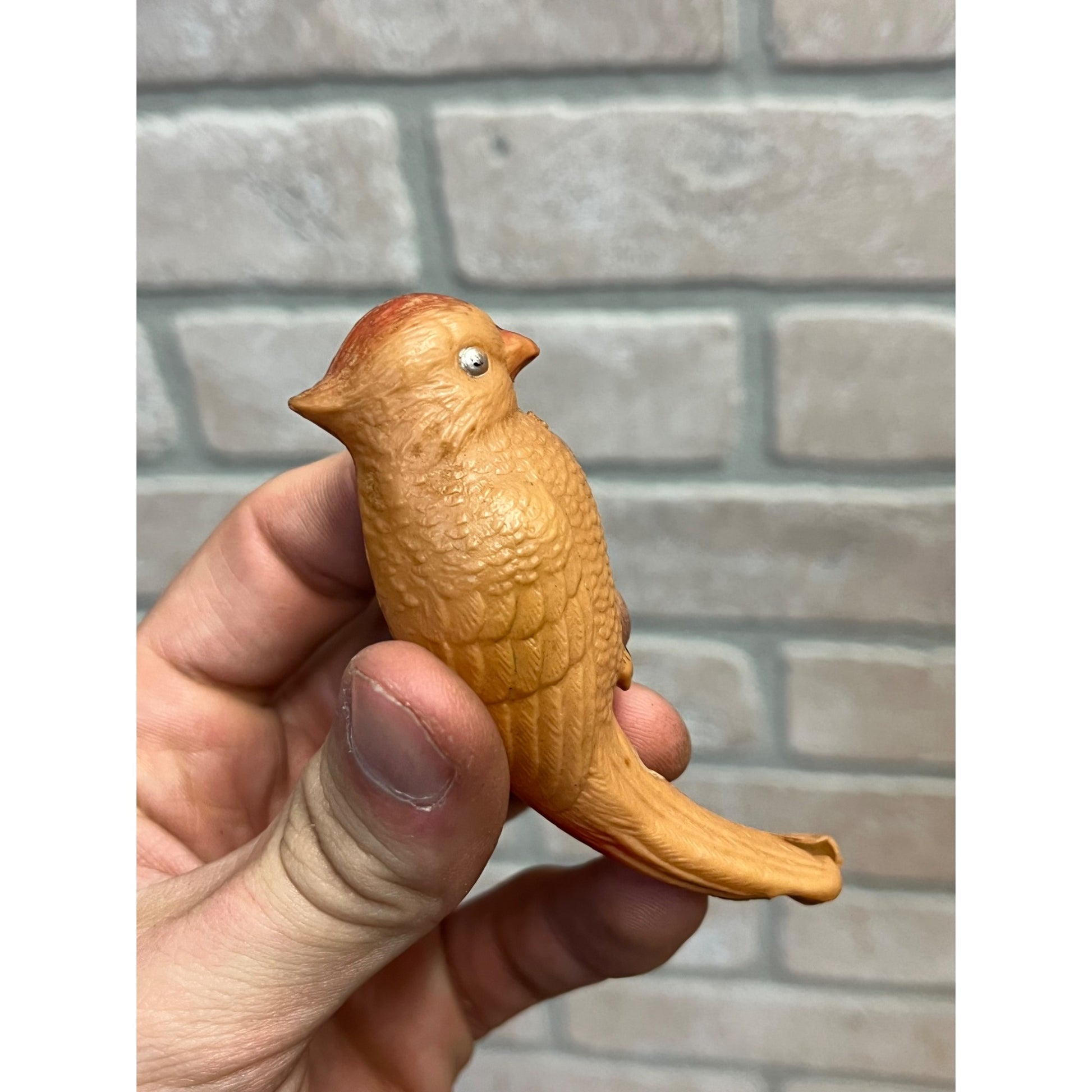 Vintage Parrot Birds Celluloid Toy Christmas Putz Decoration Ornaments Lot (2)