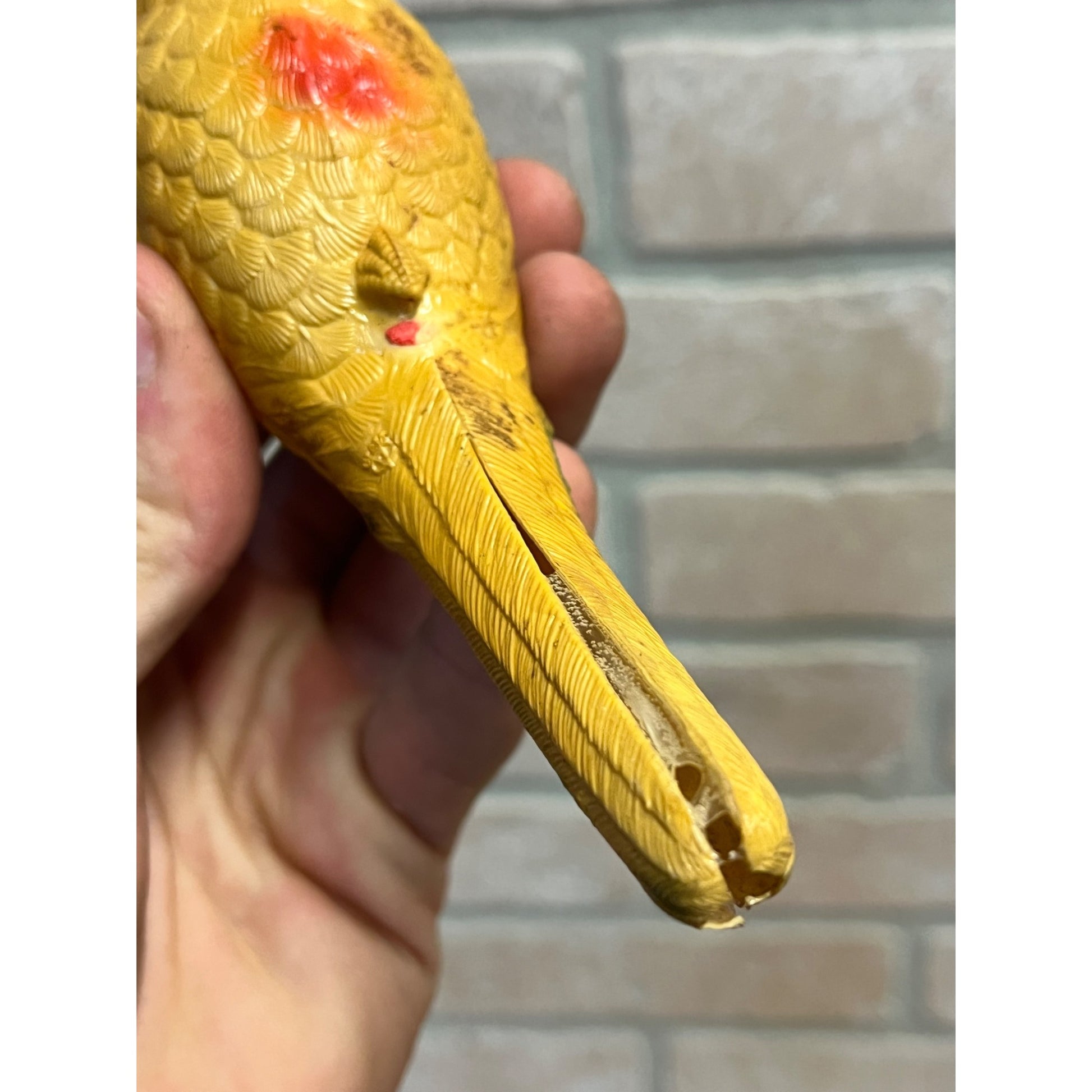 Vintage Parrot Birds Celluloid Toy Christmas Putz Decoration Ornaments Lot (2)