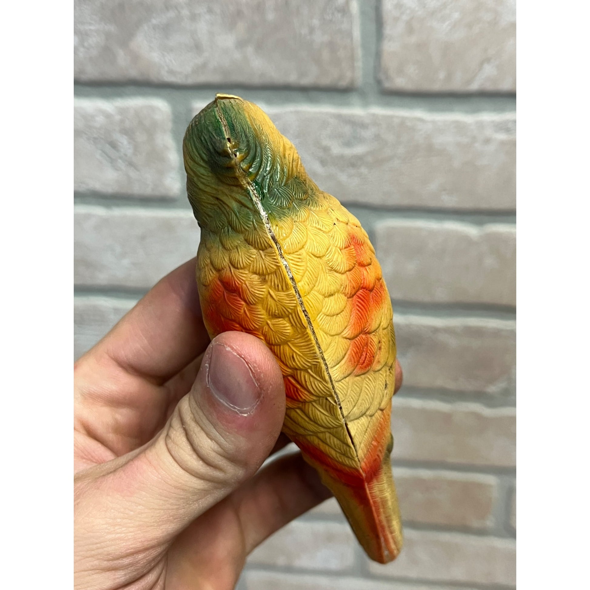 Vintage Parrot Birds Celluloid Toy Christmas Putz Decoration Ornaments Lot (2)