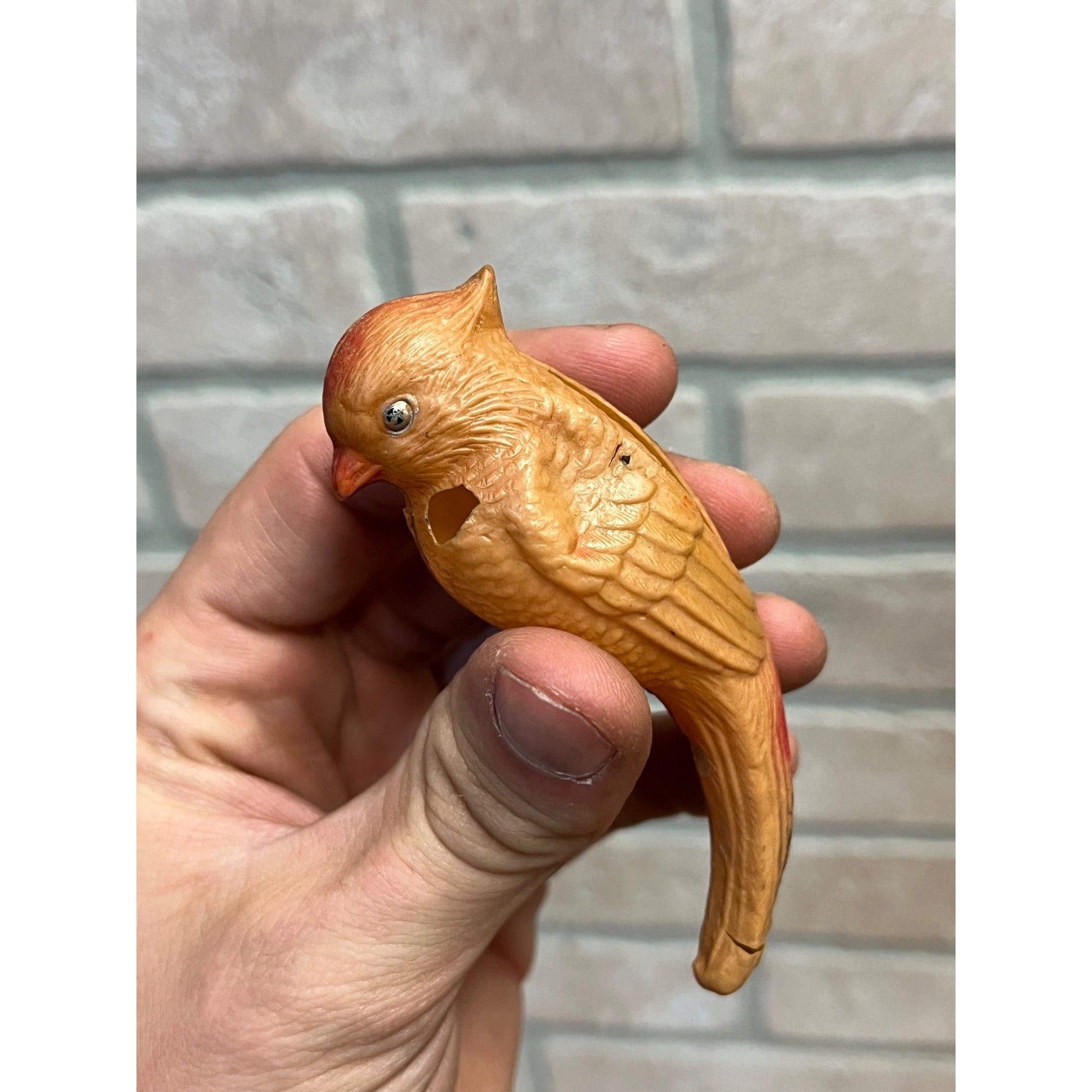 Vintage Parrot Birds Celluloid Toy Christmas Putz Decoration Ornaments Lot (2)