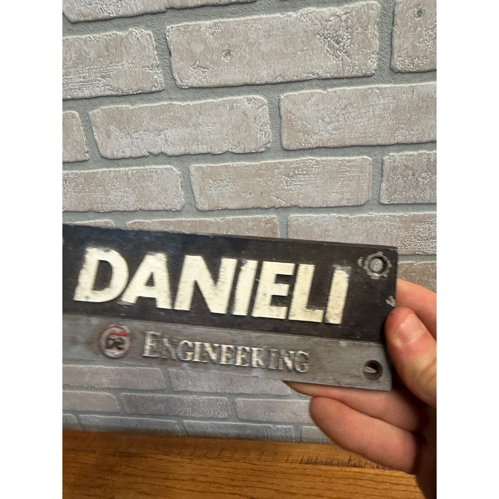 Vintage Danieli Engineering Cast Aluminum Steampunk Machine Sign Plaque