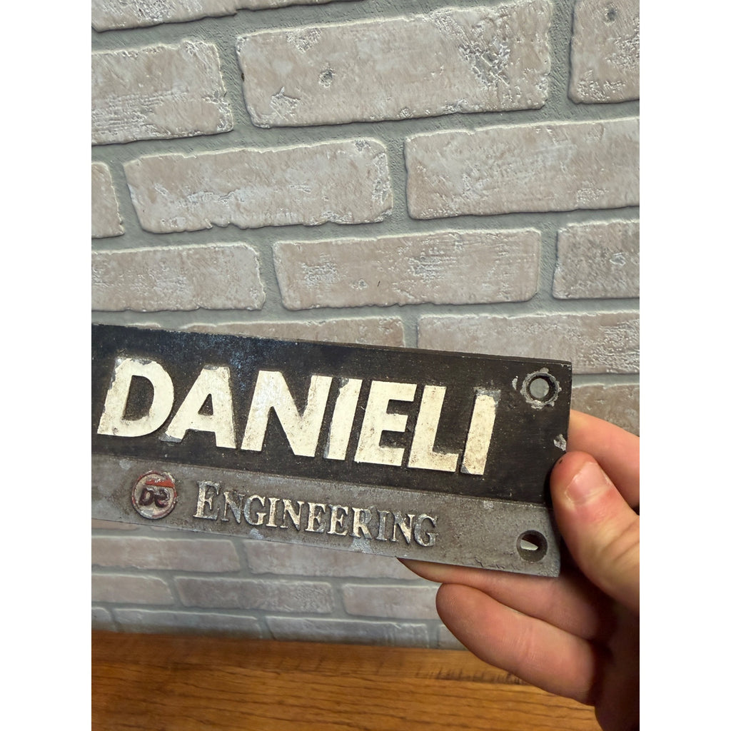 Vintage Danieli Engineering Cast Aluminum Steampunk Machine Sign Plaque