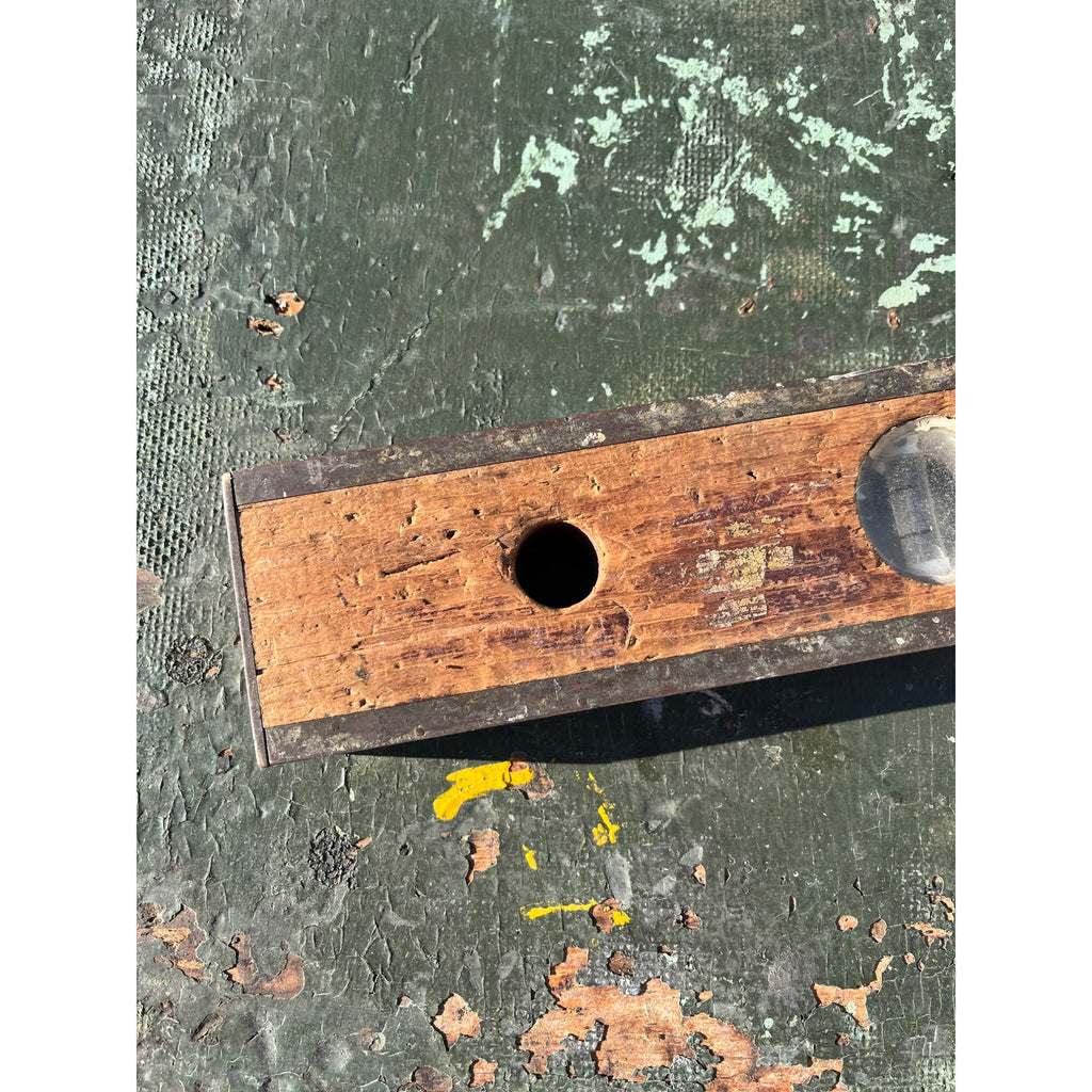 Vintage Wooden 4ft Carpenter's Level Tool Brass & Wood 48" Stanley?