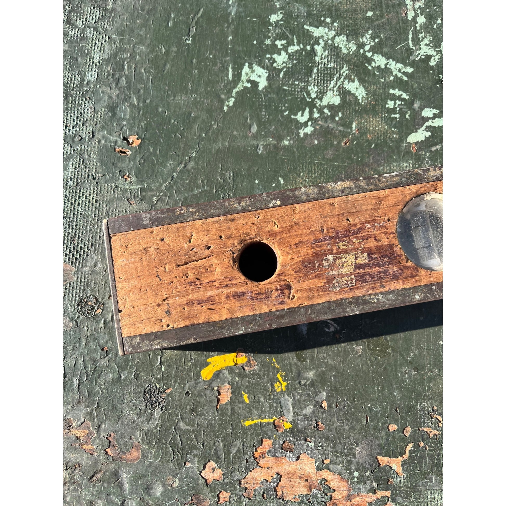 Vintage Wooden 4ft Carpenter's Level Tool Brass & Wood 48" Stanley?