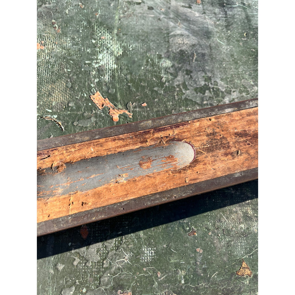 Vintage Wooden 4ft Carpenter's Level Tool Brass & Wood 48" Stanley?