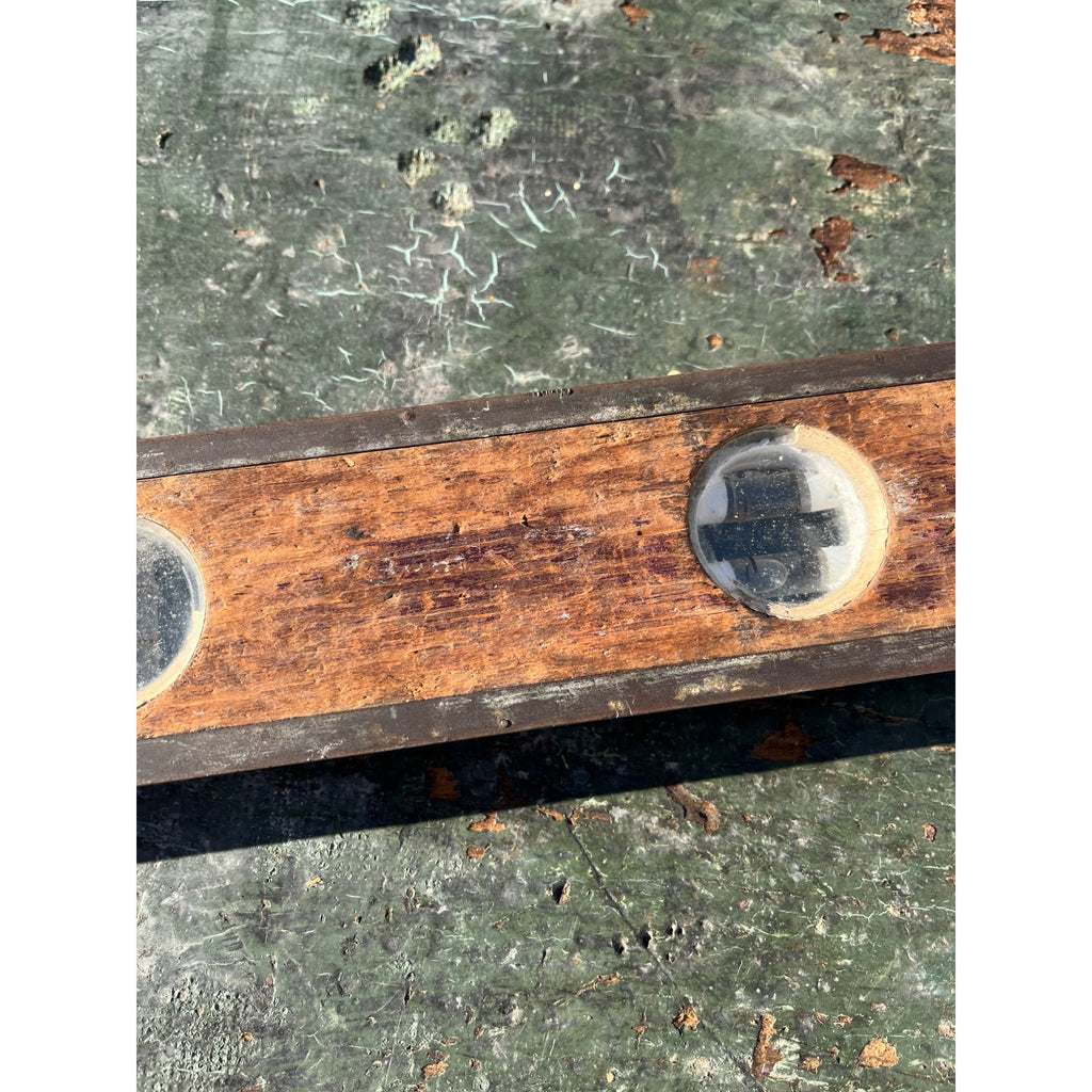 Vintage Wooden 4ft Carpenter's Level Tool Brass & Wood 48" Stanley?