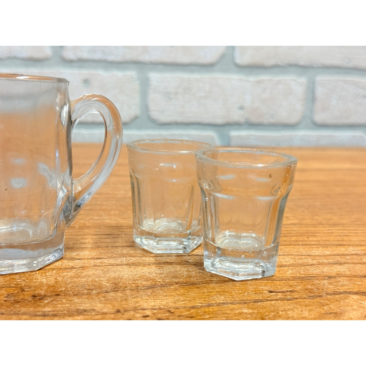 Vintage Child's Miniature Glass Iced Tea Pitcher & Drinking Glasses