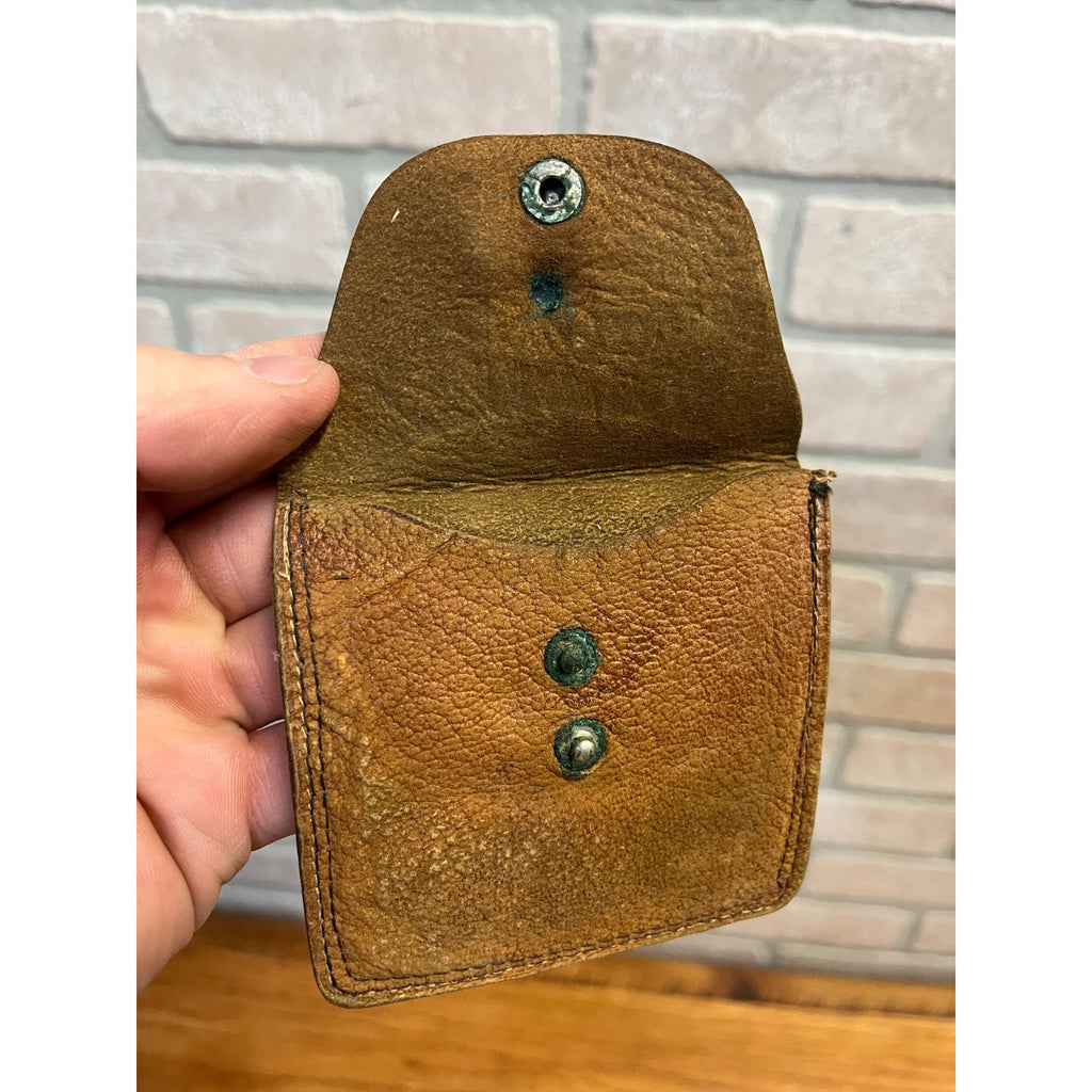 Vintage Climax Chewing Tobacco Plug Leather Pocket Pouch With Snap Flap Closure