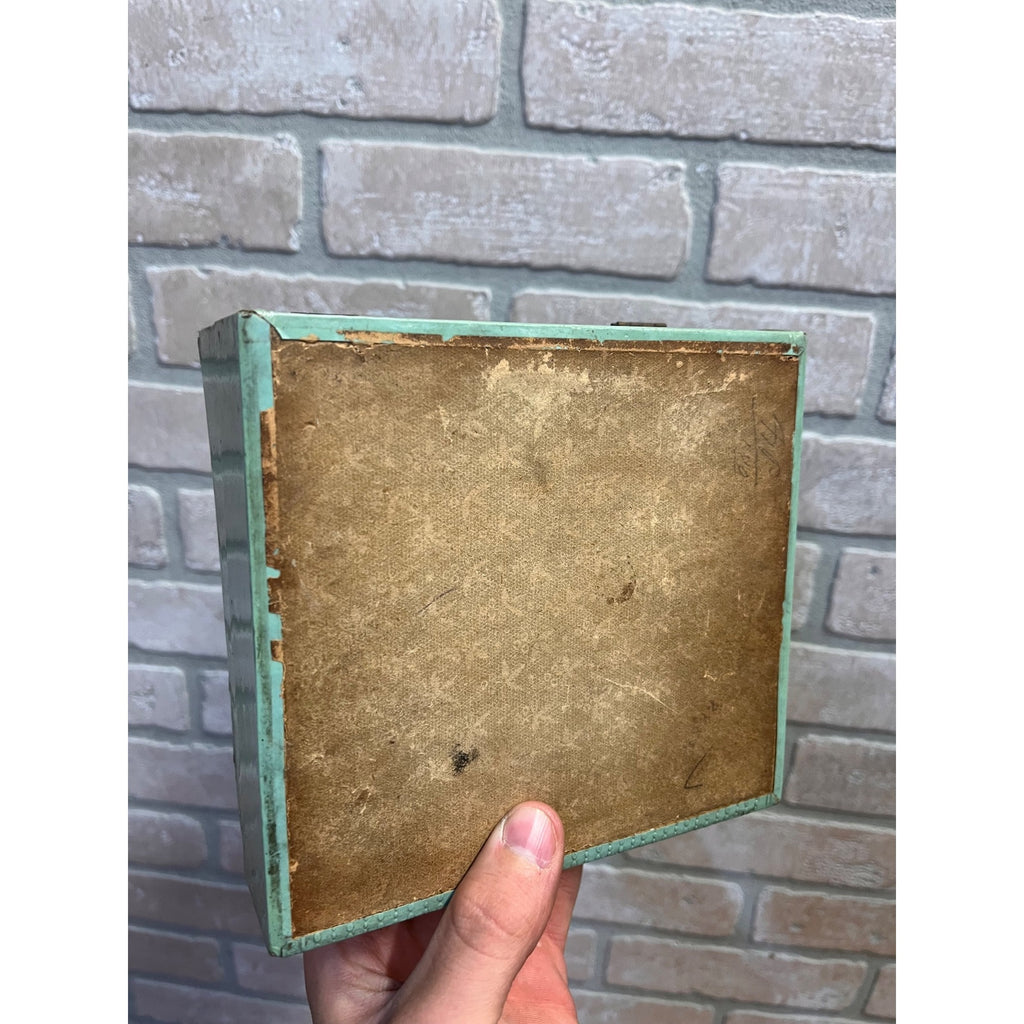 Antique Vintage Celluloid Hankies Dresser Box Light Green Handkerchiefs Victorian