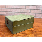 Antique Vintage Celluloid Hankies Dresser Box Light Green Handkerchiefs Victorian