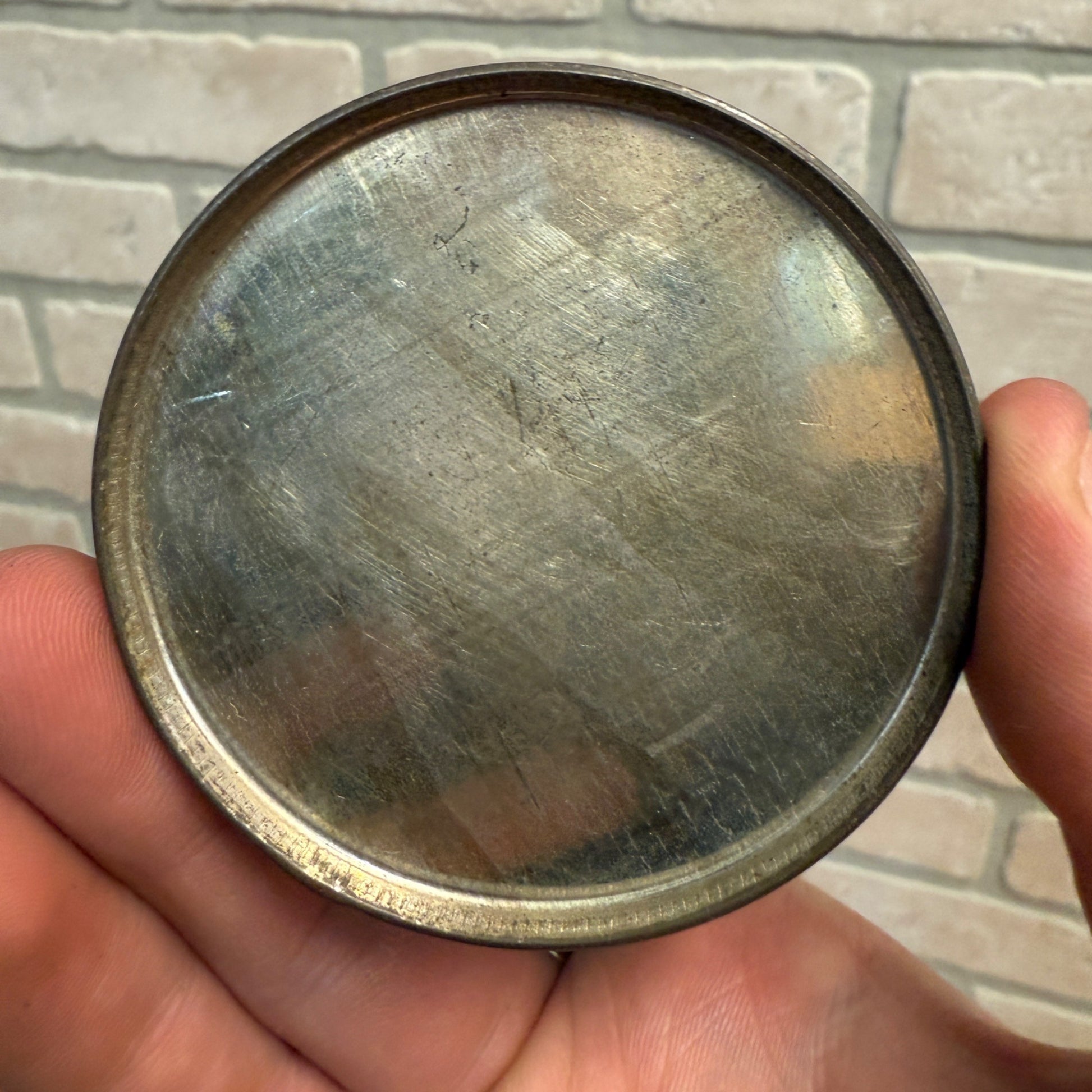 Vintage 1920s Baby's Bottom Tobacco Paper Label Can Advertising Litho Tin