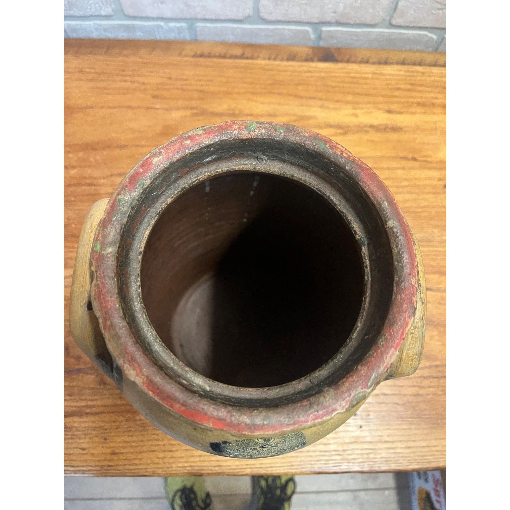 Original 19th c. Stoneware P.H. Smith Springfield Ohio Crock Double Handle Jar OH