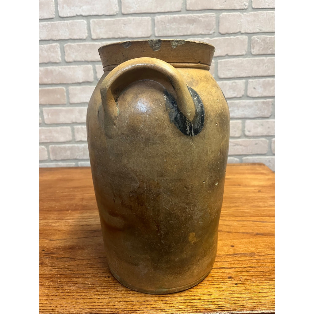 Original 19th c. Stoneware P.H. Smith Springfield Ohio Crock Double Handle Jar OH