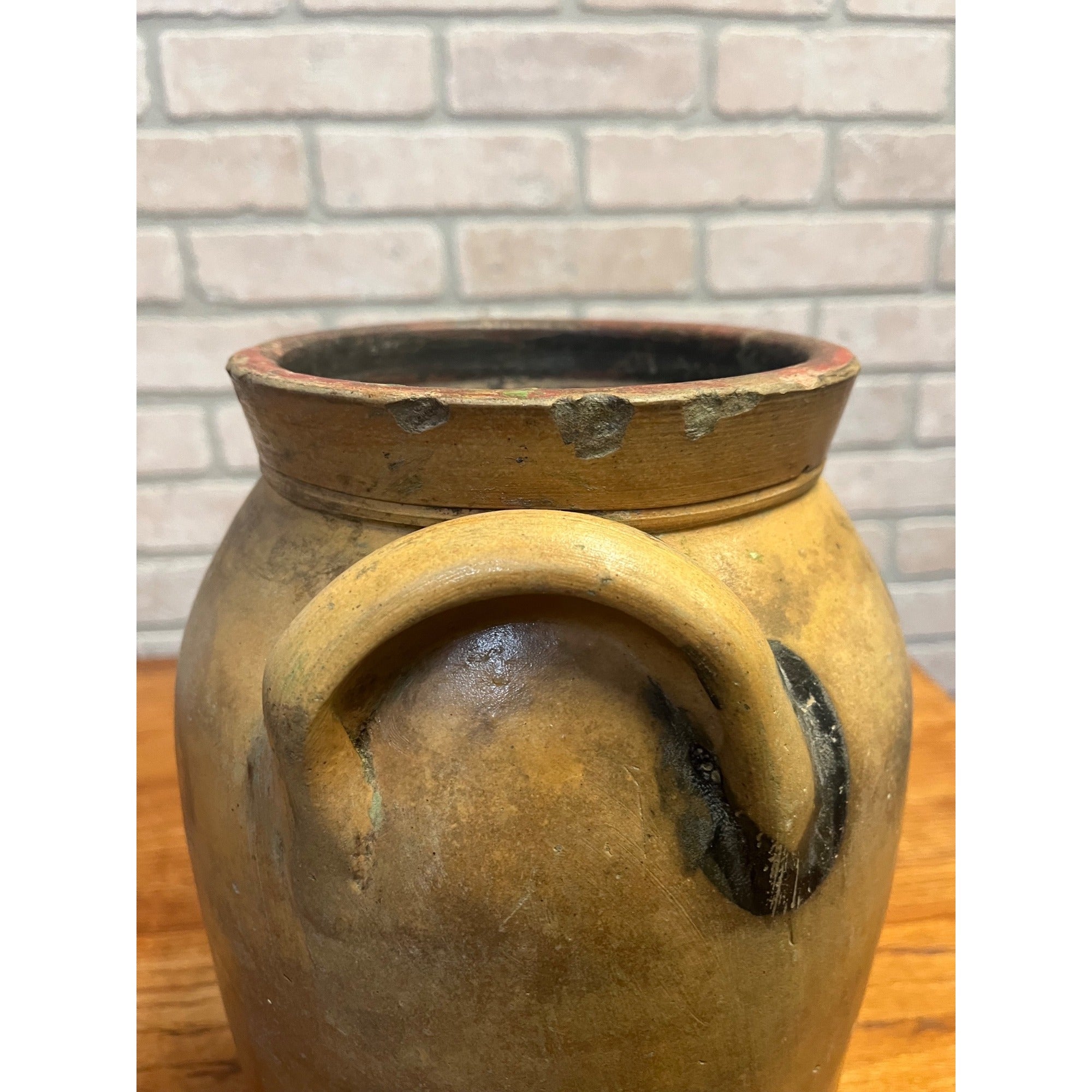 Original 19th c. Stoneware P.H. Smith Springfield Ohio Crock Double Handle Jar OH