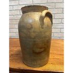 Original 19th c. Stoneware P.H. Smith Springfield Ohio Crock Double Handle Jar OH