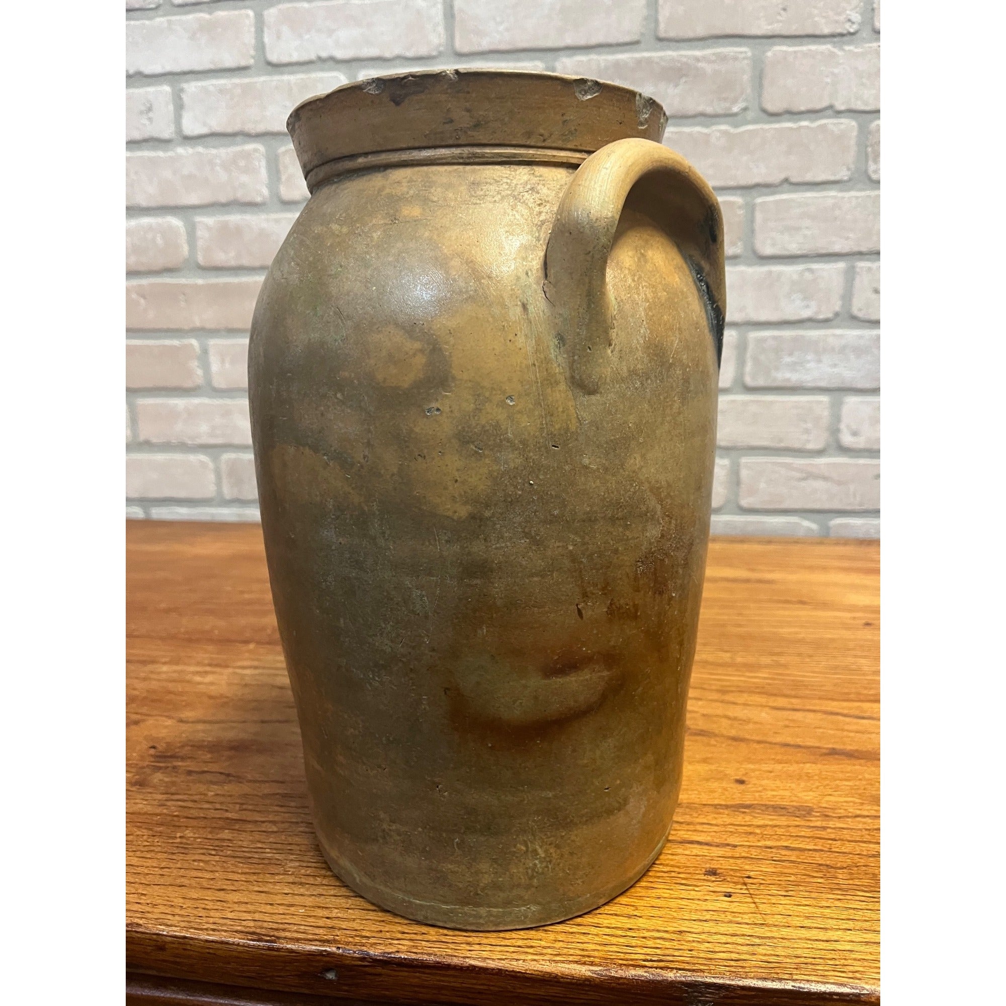 Original 19th c. Stoneware P.H. Smith Springfield Ohio Crock Double Handle Jar OH