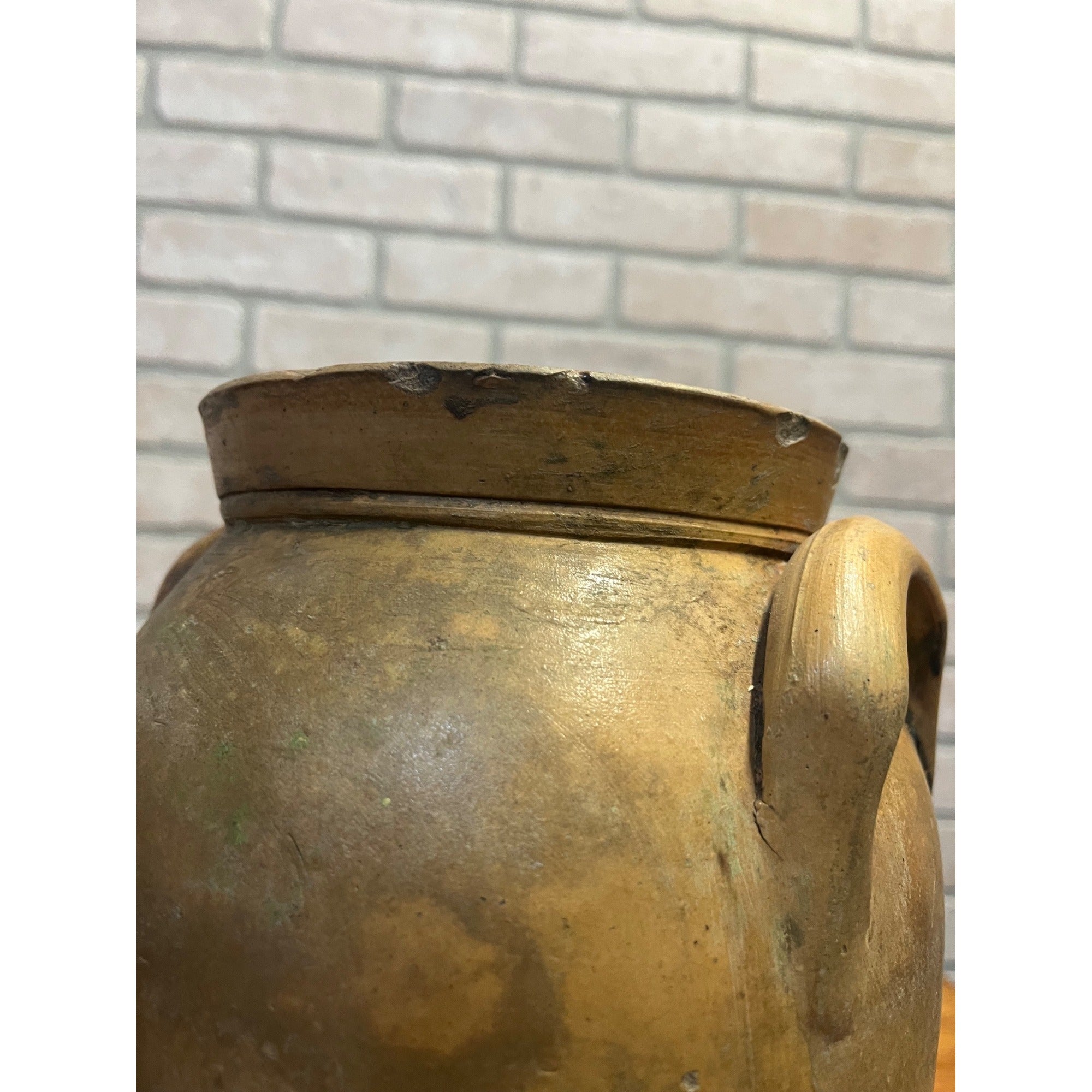 Original 19th c. Stoneware P.H. Smith Springfield Ohio Crock Double Handle Jar OH