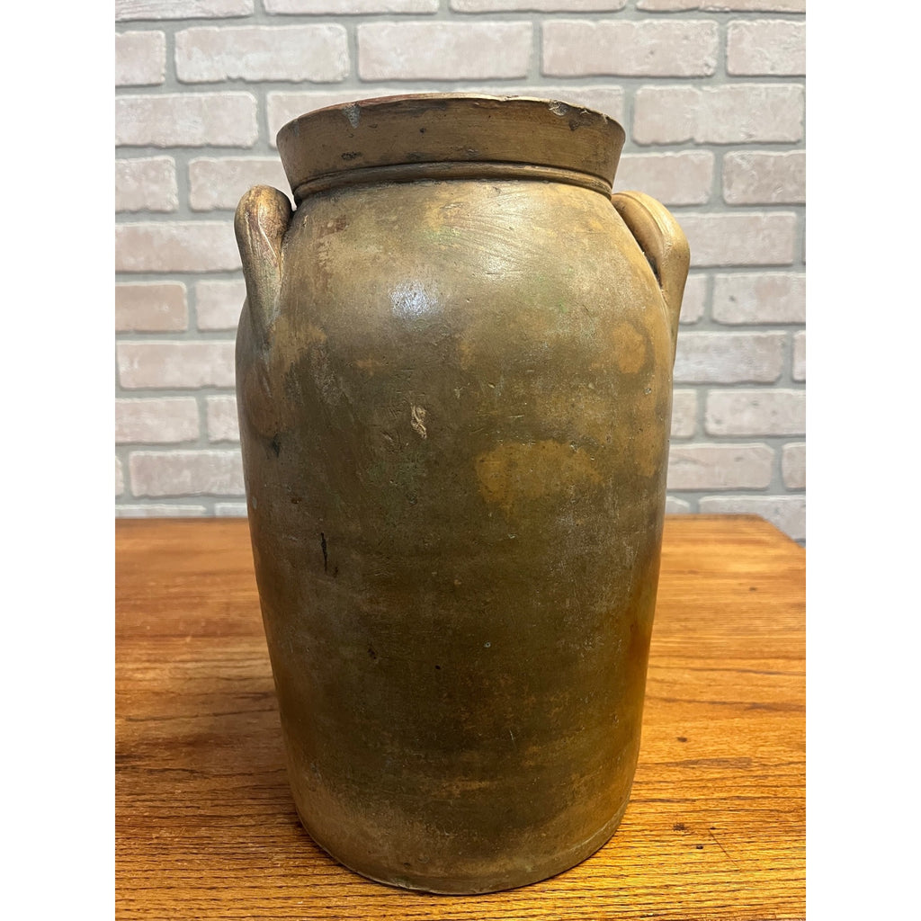 Original 19th c. Stoneware P.H. Smith Springfield Ohio Crock Double Handle Jar OH