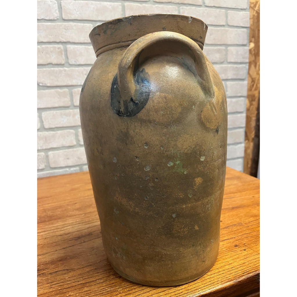 Original 19th c. Stoneware P.H. Smith Springfield Ohio Crock Double Handle Jar OH