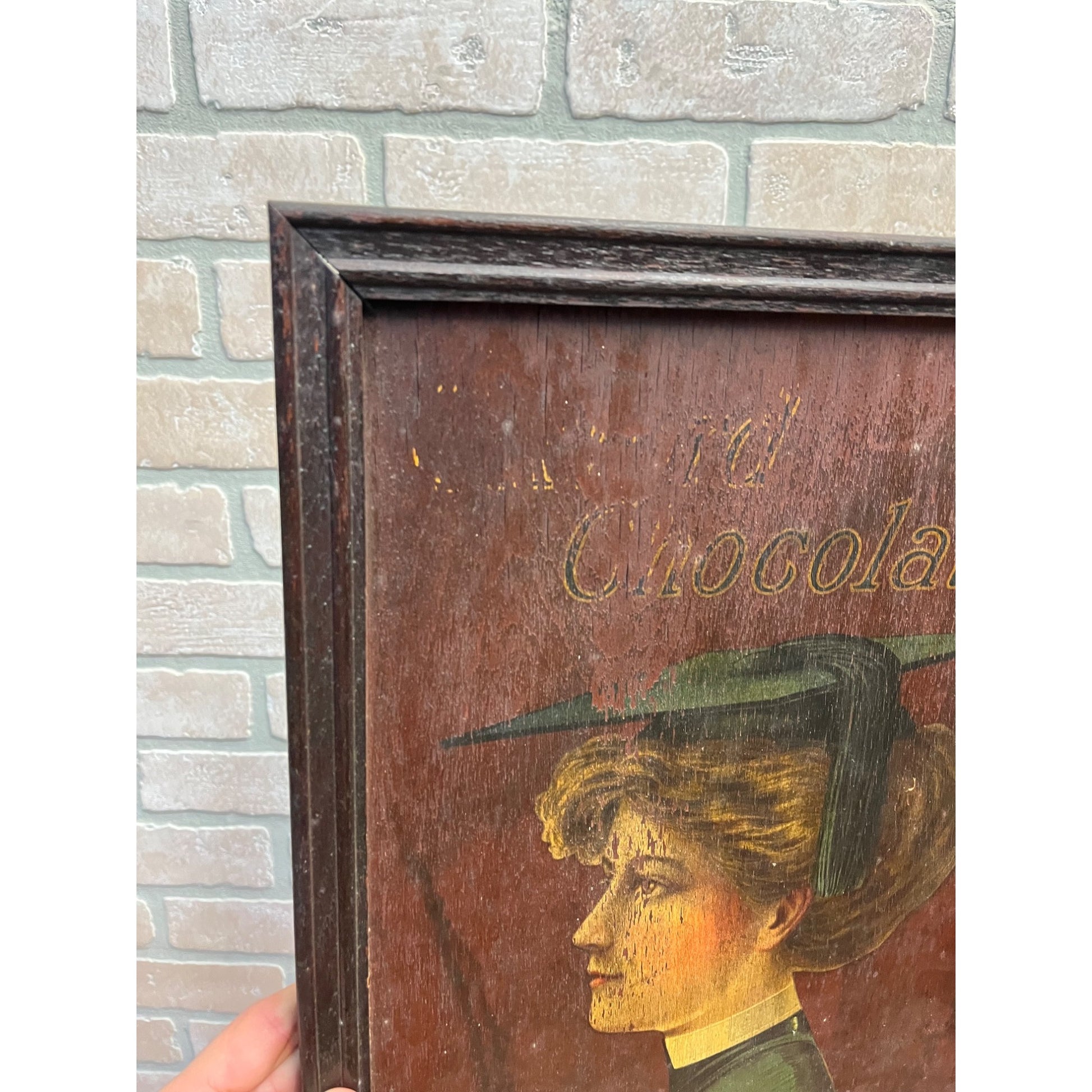 Early Vintage Loose-Wiles Oxford Chocolates Advertising Sign Painted Wood Boston