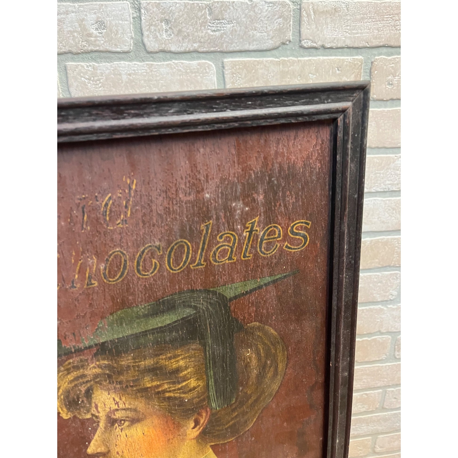 Early Vintage Loose-Wiles Oxford Chocolates Advertising Sign Painted Wood Boston