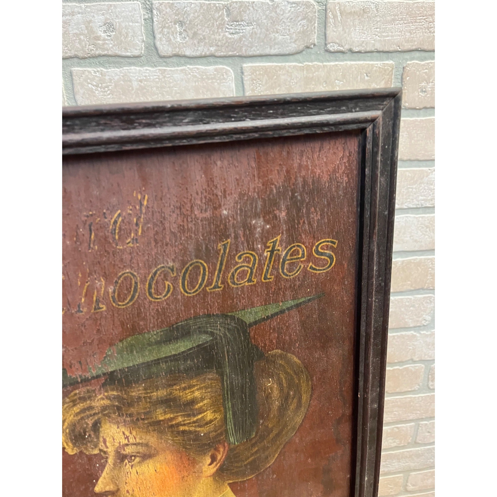 Early Vintage Loose-Wiles Oxford Chocolates Advertising Sign Painted Wood Boston