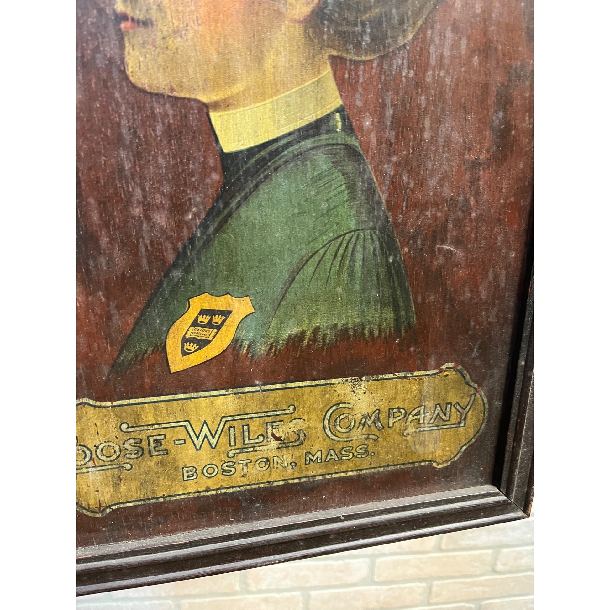 Early Vintage Loose-Wiles Oxford Chocolates Advertising Sign Painted Wood Boston