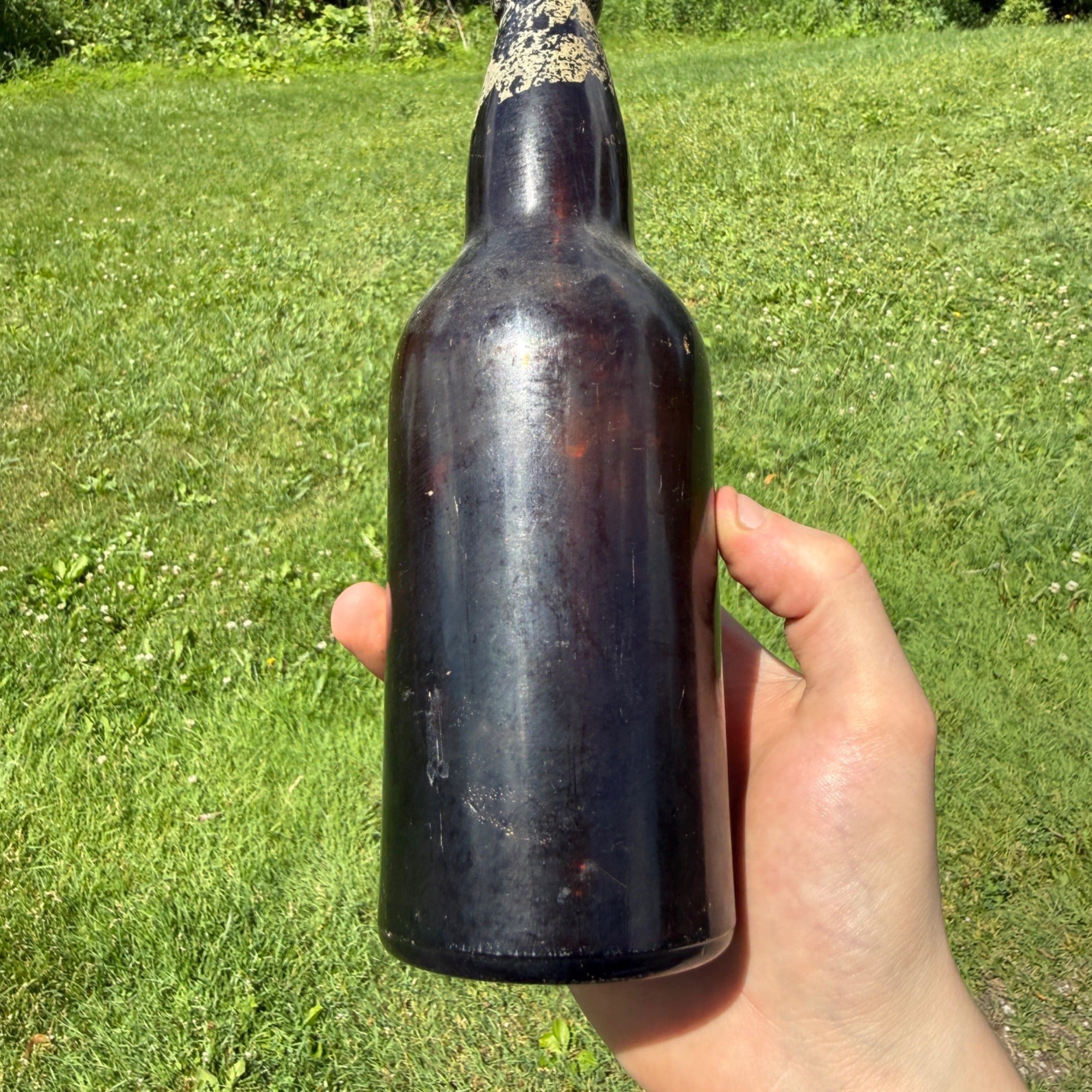 Schlitz Amber blob Top Beer Bottle With Schlitz Globe 12oz Wisconsin Wi Bold
