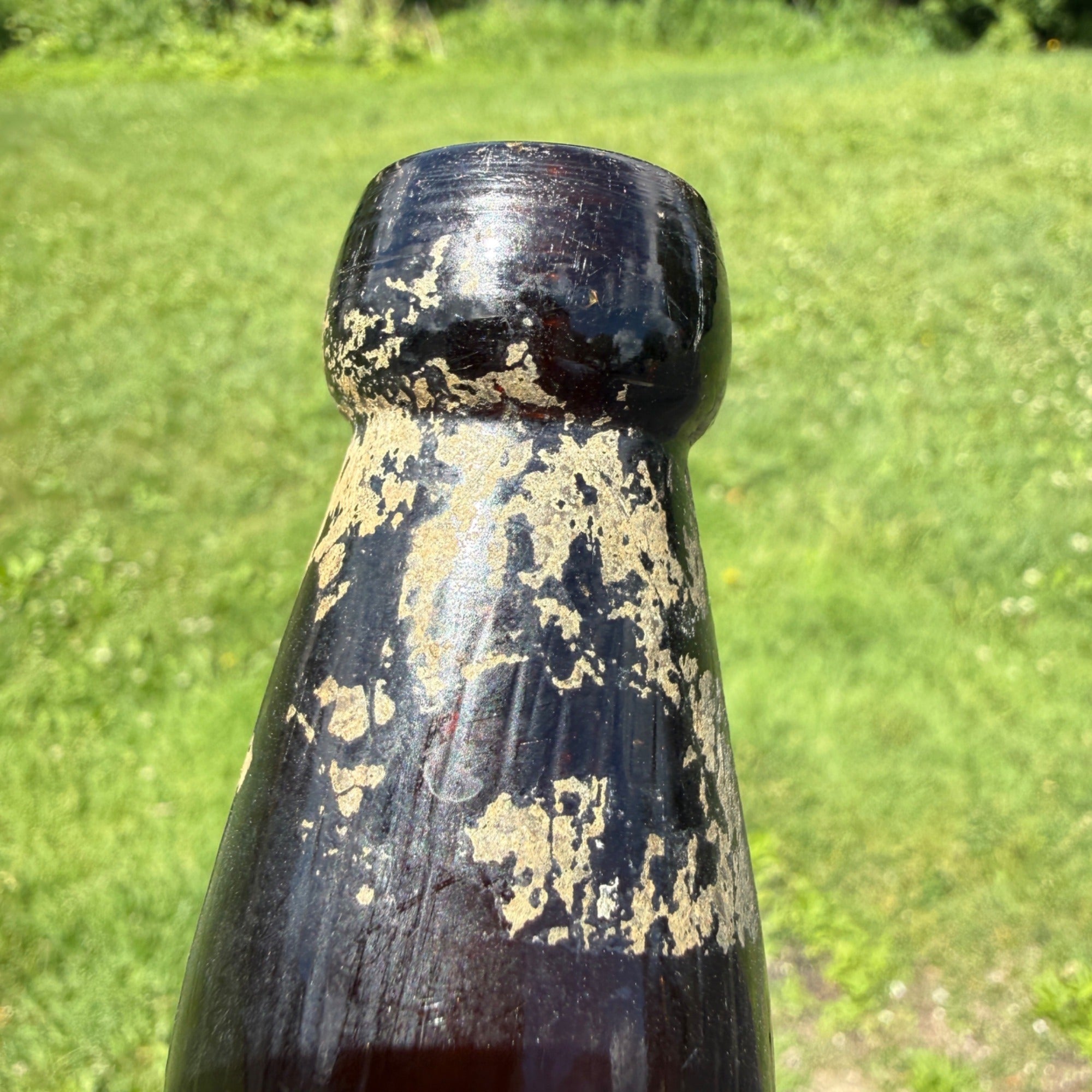 Schlitz Amber blob Top Beer Bottle With Schlitz Globe 12oz Wisconsin Wi Bold