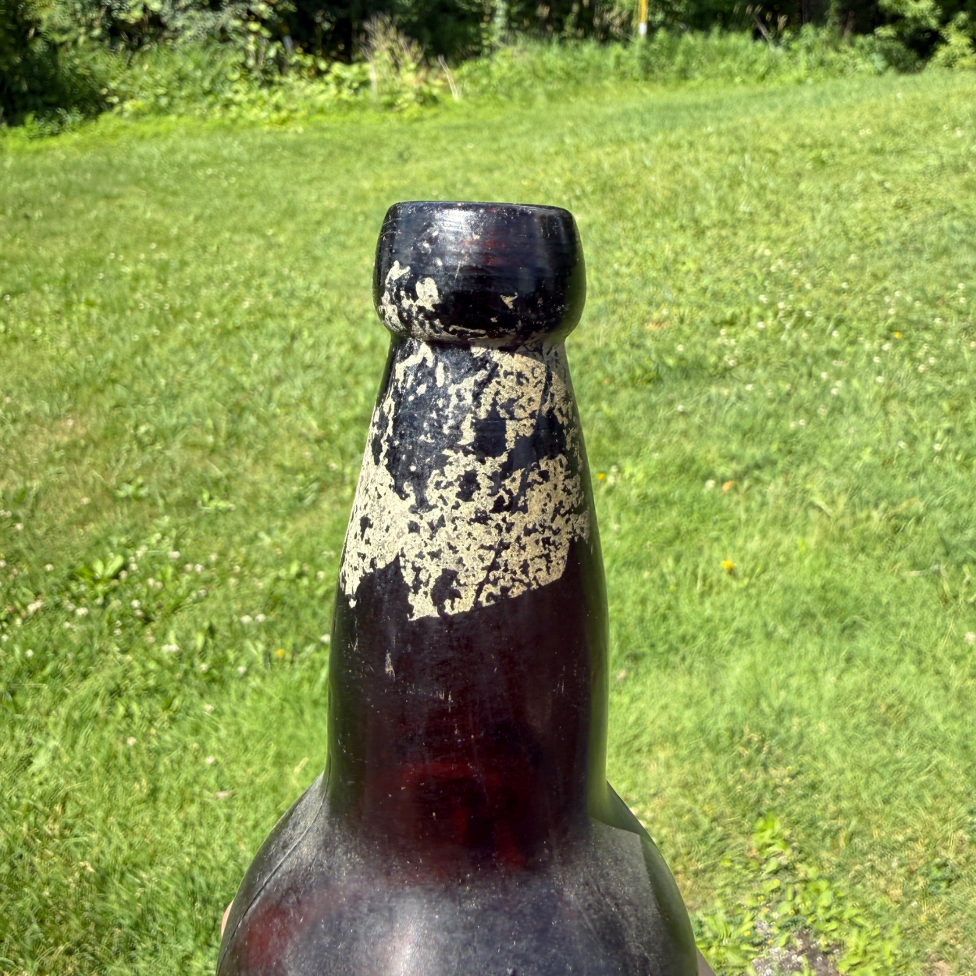 Schlitz Amber blob Top Beer Bottle With Schlitz Globe 12oz Wisconsin Wi Bold